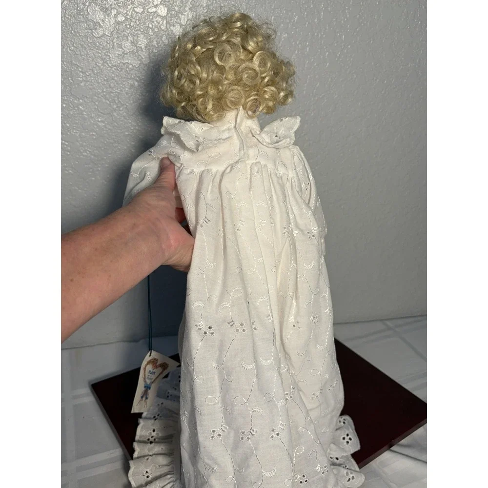 Curly Blonde Hair Porcelain Doll 16